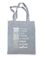 Load image into Gallery viewer, SHE is Basic Tote bag