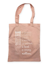 Load image into Gallery viewer, SHE is Basic Tote bag