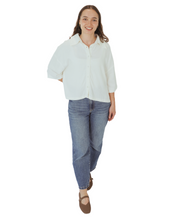 Load image into Gallery viewer, Boxy Button Up shirt (Cream)
